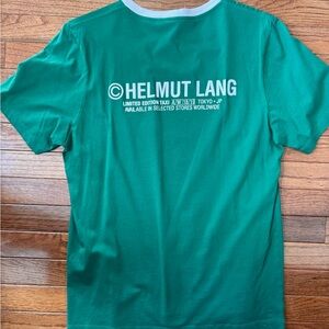 Helmut Lang Green Short Sleeve Tee with Crew Neck